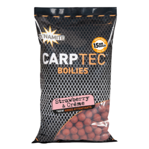 CARPTEC STRAWBERRY & CREME BOILIES 15MM 900G