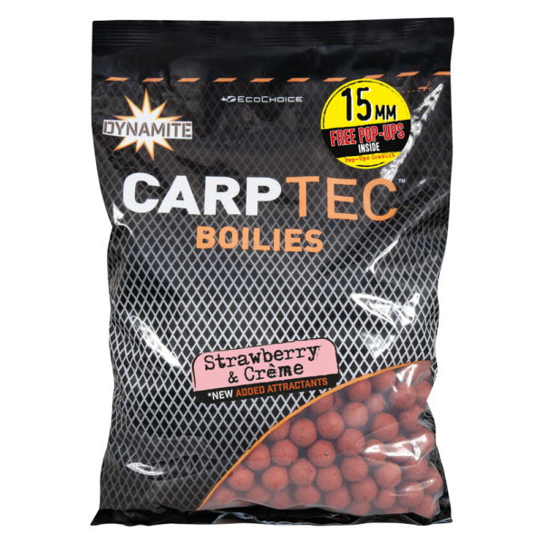 CARPTEC STRAWBERRY & CREME BOILIES 15MM 1.8KG