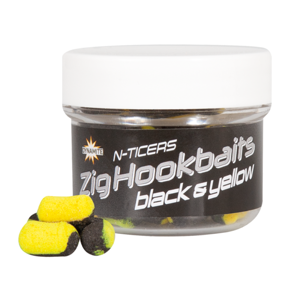 N-TICERS ZIG HOOKBAITS BLACK & YELLOW 12X6MM