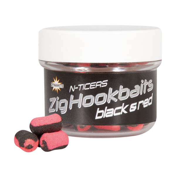N-TICERS ZIG HOOKBAITS BLACK & RED 12X6MM